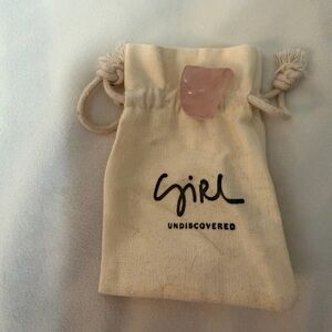 Free People Girl Undiscovered Rose Quartz Stars Aligning Crystal Stone & Pouch